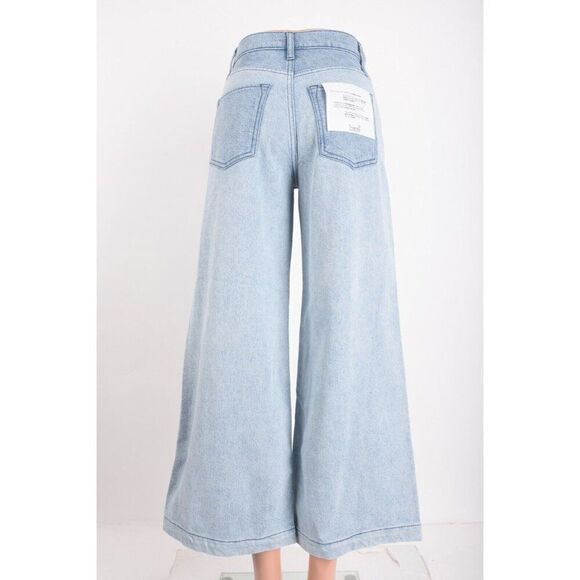 Triarchy Womens Jeans Denim Blue Two Tone Lone Ranger Wide Leg Sz 27 NWT - Picture 5 of 7